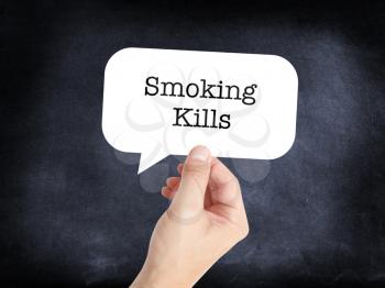Smoking kills written on a speechbubble