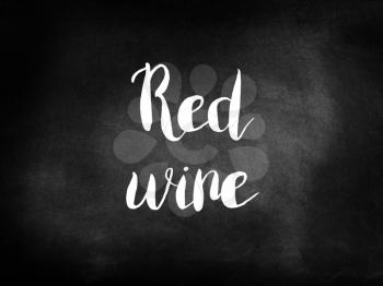 Red wine written on a blackboard