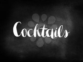 Cocktails written on a blackboard