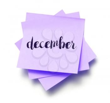 December written on a note