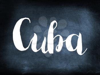 Cuba written on a blackboard