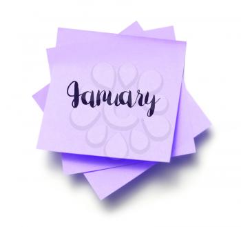 January written on a note