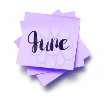 June written on a note