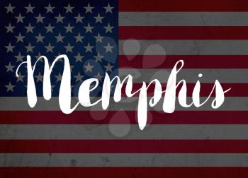 Memphis written with hand-written letters