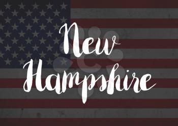 New Hampshire written on flag