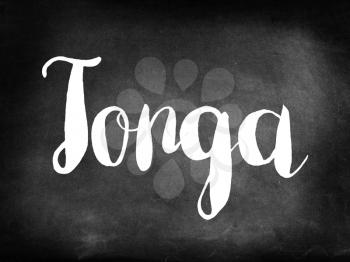 Tonga written on blackboard