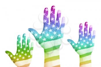 Gay voters raising their hands