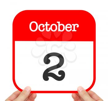 October 2 written on a calendar