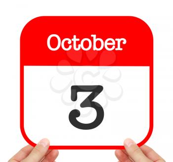 October 3 written on a calendar