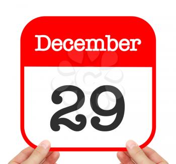 December 29 written on a calendar