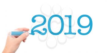 The year of 2019written with a marker