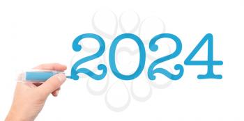 The year of 2024written with a marker