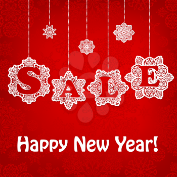 Royalty Free Clipart Image of a Happy New Year Sale Background