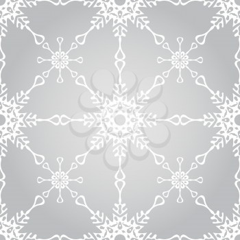 Vector seamless winter pattern with snowflakes, pattern in swatch menu