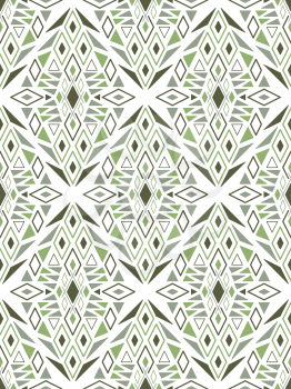 Vector Seamless Ethic Pattern. Original tribal Background. Green boho colours