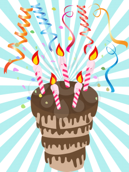 Royalty Free Clipart Image of a Chocolate Cake
