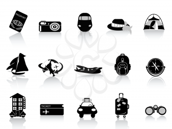 Royalty Free Clipart Image of Transportation and Travel Icons