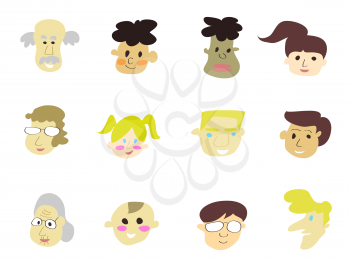Royalty Free Clipart Image of People's Faces
