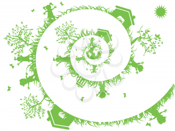 Royalty Free Clipart Image of an Eco Spiral