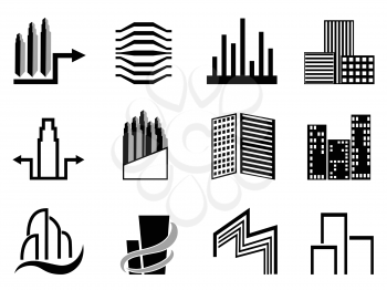 Royalty Free Clipart Image of Building Icons