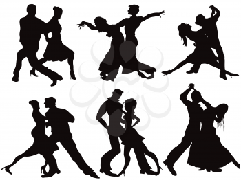 Royalty Free Clipart Image of Ballroom Dancers