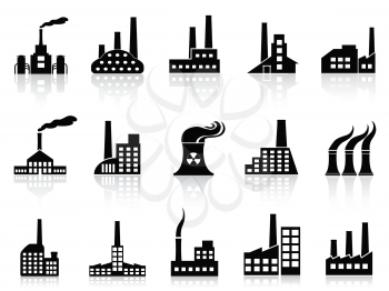 Royalty Free Clipart Image of Factory Icons