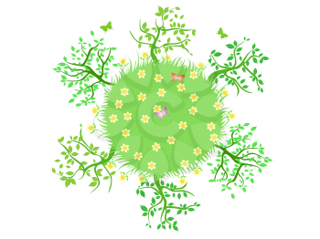 Royalty Free Clipart Image of a Floral Globe
