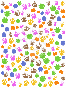 Royalty Free Clipart Image of Animals Footprints