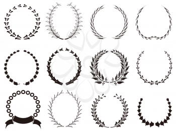 Royalty Free Clipart Image of Laurel Wreaths