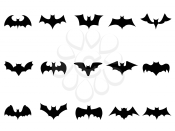 isolated bat icons from white background