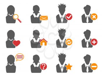isolated user icons set from white background