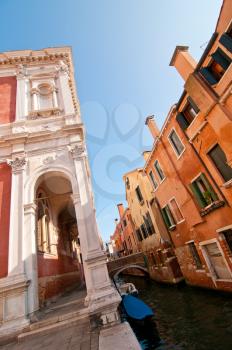 Venice Italy scuola San Rocco back view from the canal side 