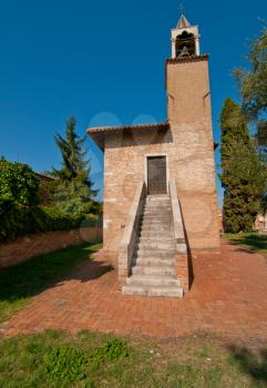 Venice Italy Torcello ancient  belltower with staircase view