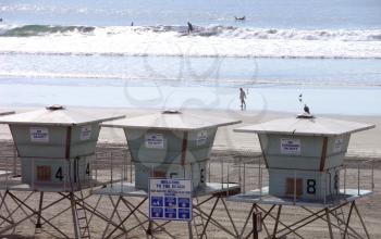 Royalty Free Photo of Several Lifeguard Towers
