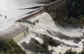 Royalty Free Photo of an Overflowing Dam