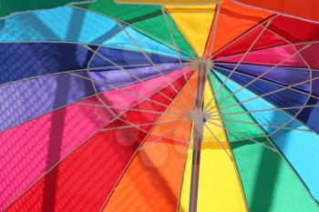 Royalty Free Photo of a Colourful Beach Umbrella