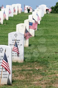 Royalty Free Photo of Gravestones At A National Cemetary