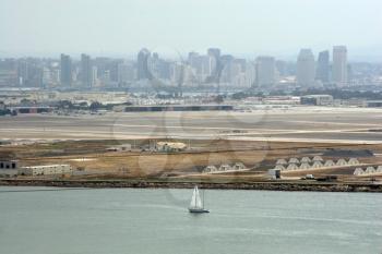 Royalty Free Photo of a Sailboat in the San Diego Bay