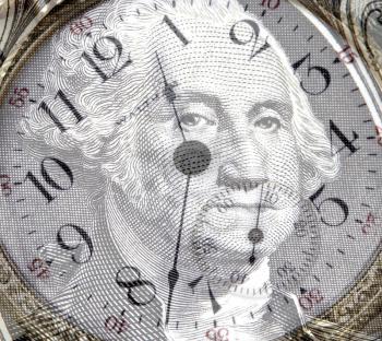 Royalty Free Photo of George Washington's Face on a Clock