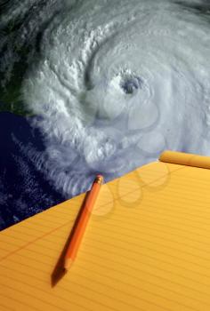 Royalty Free Photo of a Map Tracking a Hurricane