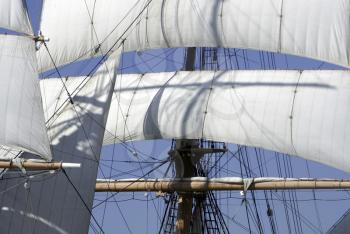 Royalty Free Photo of Sails on a Ship
