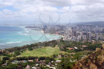 Royalty Free Photo of Waikiki Beach Panoramic