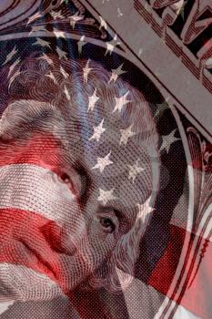 Royalty Free Photo of George Washington and the American Flag