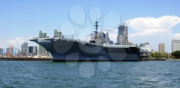 Royalty Free Photo of an Aircraft Carrier In San Diego