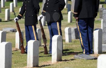 Royalty Free Photo of Military Guards at a Cemetery