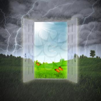 Door to the Summer, abstract environmental backgrounds