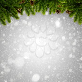 Royalty Free Photo of a Garland Above a Snowy Background