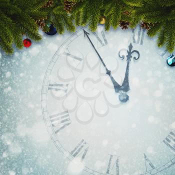 Royalty Free Photo of a Countdown Clock and a Christmas Garland