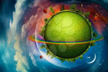 Green Planet, abstract vacation and travel backgrounds