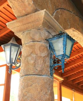 Royalty Free Photo of Lights on a Column